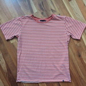 PENDLETON Orange & White Striped Tee Shirt Size Small